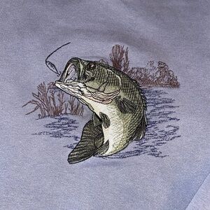Women’s Embroidered Bass Sweatshirt – Faded Navy – Medium (No Tag)